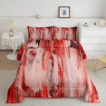 thumbnail image 2 of Manfei Red Pink Ombre King Size Comforter Sets for Girls, Watercolor Oil Painting Bedding Comforter Set, Abstract Gradient Art Bedding Set, Ultra Soft Bedroom Decor, Reversible 3-Piece, 2 of 8