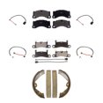 thumbnail image 1 of Positive Plus Front Rear Semi-Metallic Disc Brake Pads and Wear Sensors Kit (7Pc) for Car 2013-2018 Porsche Cayenne w Ceramic Rotors KPW-101544, 1 of 2