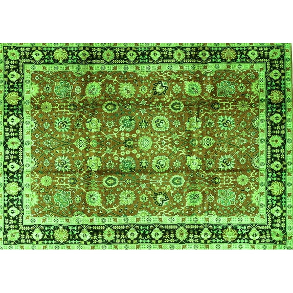 Ahgly Company Indoor Rectangle Persian Green Traditional Area Rugs, 8' x 10'
