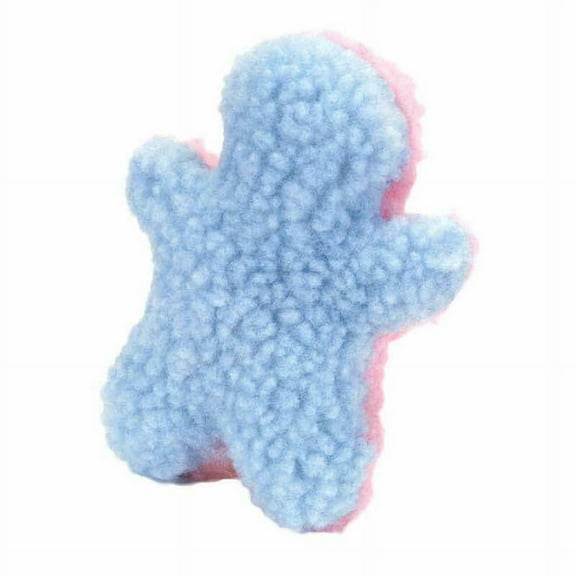 Puppy Plush Dog Squeaker Toy Soft Fleece Pink and Blue Choose Wooly Man or Bone (Wooly Man)