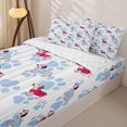 thumbnail image 3 of Homewish Cute Dachshund Pet Zipper Full Size Comforter Sets with Fitted Sheet and 2 Pillowcases,Kawaii Dog Paws Zipper Bedding Set,Blue,Reversible,4pcs, 3 of 8