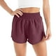 thumbnail image 1 of Hukapapa Pantalones cortos para correr para mujer con bolsillos, cintura elástica, pantalones deportivos sueltos, pantalones cortos deportivos de cintura alta, pantalones cortos deportivos,claret,,, 1 of 5