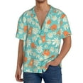 thumbnail image 3 of Easygdp Cute Sloth on Floral Tree Men's Casual Short-sleeved Shirt with Pocket and Button Suitable for Beach Vacation Leisure - 4X-Large, 3 of 7