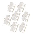 thumbnail image 1 of 100PCS 2CM Plated Ribbon Ends Metal Fastener Clasps Textured Crimp End Clamps Cord Ends Buckles Zipper Clips DIY Jewelry Accessories (Silver), 1 of 9