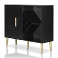 thumbnail image 1 of Bowery Hill Buffet Contemporain en Bois Multi-Rangements Noir/or, 1 of 6