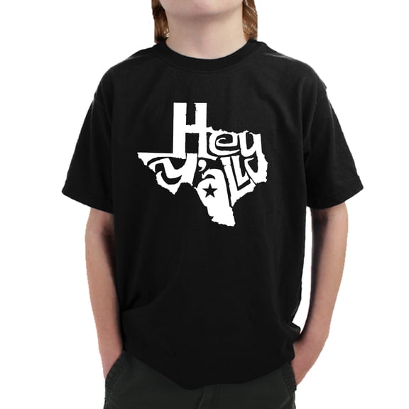 LA Pop Art Boy's Word Art T-shirt - Hey Yall