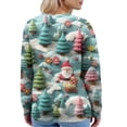 thumbnail image 4 of Wutalume Women's Holiday Themed Long Sleeve Christmas Snowman Snowflake Print Jacket Cardigan, Festive and Comfortable Knitwear for Seasonal Celebrations,Mint Green S, 4 of 5
