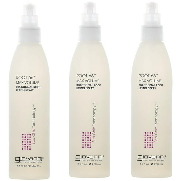 GIOVANNI Root 66 Max Volume Directional Hair Root Lifting Spray - Lifting Spray for Thin & Fine Hair, Lifts Hair to New Heights, Root Lifter & Hair Volumizer, No Parabens, Color Safe - 8.5 oz (3 Pack)