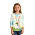 thumbnail image 4 of Xdegoge Teen Girls Easter Long Sleeve Tees Three Dimensional Sleeping Bunny In Eggshell Print Crewneck Spring Holiday Party Outfits Casual Daily Wear Breathable Blouse, 4 of 9