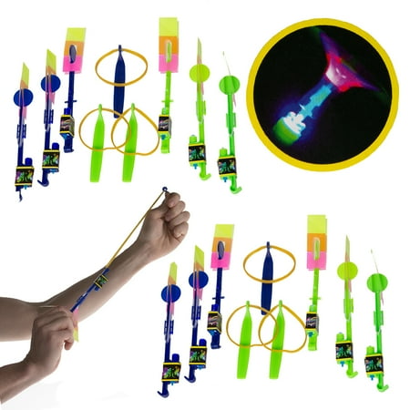 Slingshot Rocketeer (18 Piece) LED Flying Slingshot Toys Set For Kids Rocketeer Flyers & Launchers