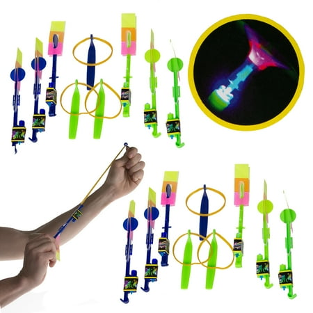 Slingshot Flying Monkey - Slingshot Rocketeer (18 Piece) LED Flying Slingshot Toys Set For Kids Rocketeer Flyers & Launchers Games