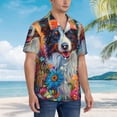 thumbnail image 2 of Lsque Oil Painting Sunflower Puppy pattern Hawaiian Shirt for Men, Unisex Summer Beach Casual Short Sleeve Button Down Shirts-Medium, 2 of 9