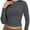 Gray, variant on Womens Shirts Long Sleeve Crew Neck Ruched Stretch Basic Fitted Tee Shirts Tops
