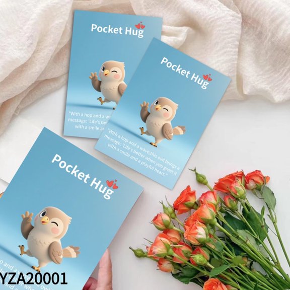 60 Cute Pocket Hug Cards with Encouraging Messages. Perfect for Christmas, New Year, Valentine's Day, Birthdays, Christmas and Other Special Occasions