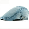 thumbnail image 2 of SikaFu Spring Summer Men Women Cap Sun Hat Denim Newsboy Ivy Flat Cap Adjustable Men Women Berets Artist Painter Beret Cap Men, 2 of 6