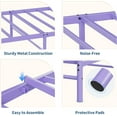 thumbnail image 3 of Twin Size Bed Frame, Heart Shaped Metal Bed Frame with Headboard and Footboard, Platform Bed Frame with Sturdy Slat Support, Underbed Storage Space, No Box Spring Needed, Purple, 3 of 6