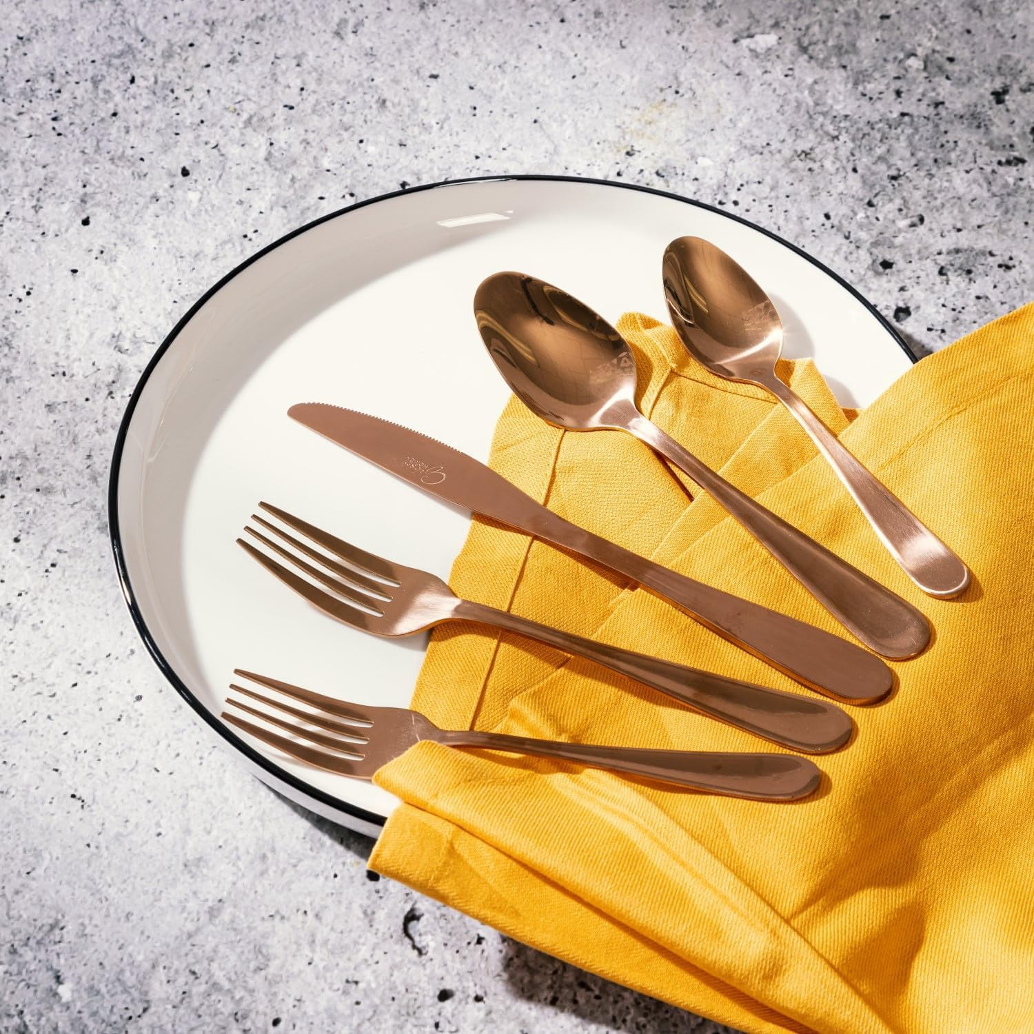 Gibson Home 137380.2 Home Stravidia Stainless Steel Flatware Set - Rose Gold - 20 Piece