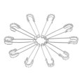 thumbnail image 4 of Broches De Seguridad, Elegantes Diamantes De Imitación Con Incrustaciones De 10 Pines De Seguridad Ampliamente Utilizados Para Vestidos ANGGREK No, 4 of 7