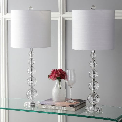 Nala 28 5 Crystal Led Table Lamp Clear Chrome Set Of 2 By Jonathan Y Walmart Com Walmart Com