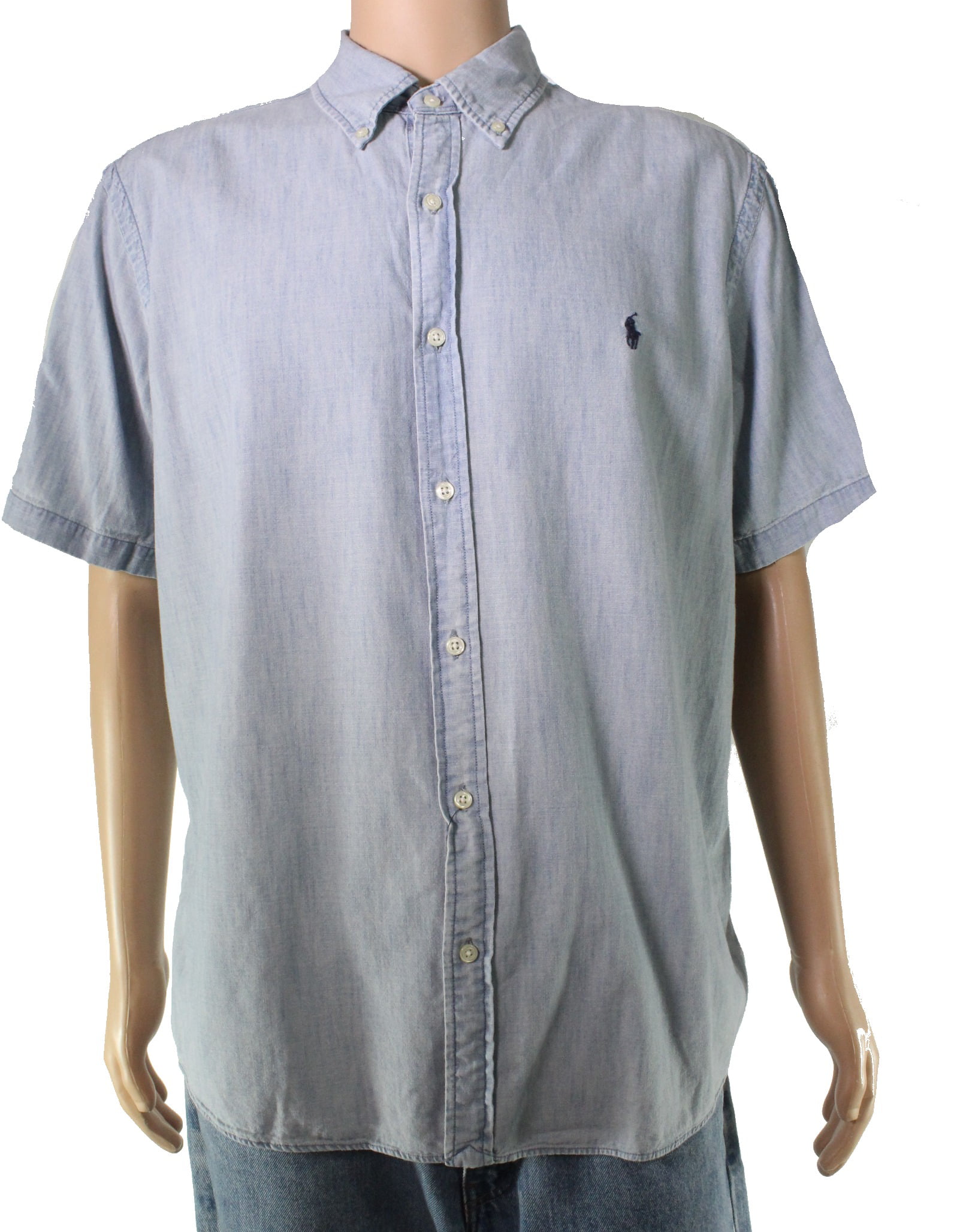 Polo Ralph Lauren Mens Shirt Classic Untucked Fit Chambray Blue XL ...