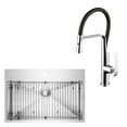 thumbnail image 3 of Water Creation Stainless Steel Drop In 33" Single Bowl Kitchen Sink/Faucet Kit, 3 of 5