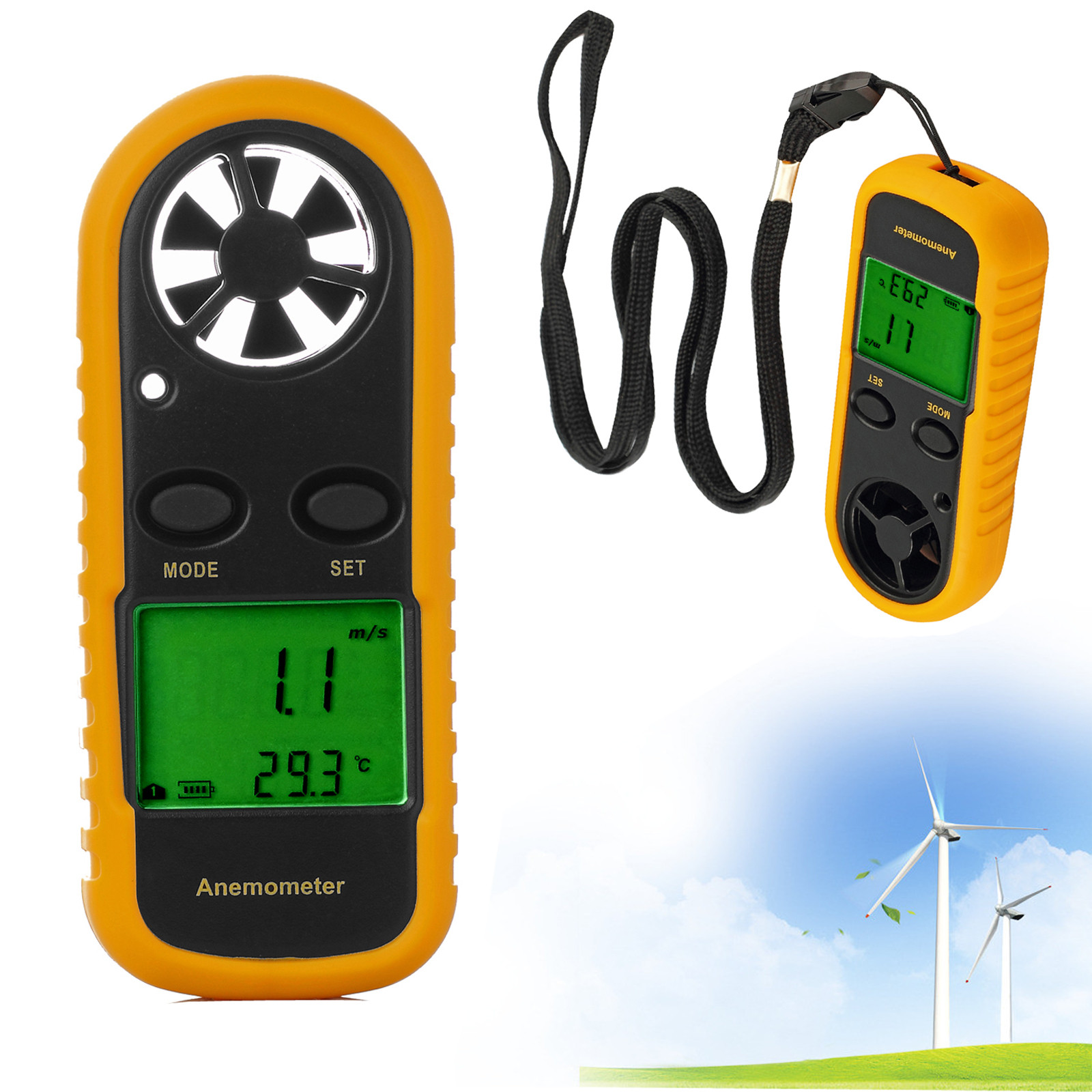 Proster Wind Speed Anemometer Digital LCD Handheld Sailing Surfing Wind Speed Velocity... by