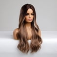 thumbnail image 3 of DOPI Black Wavy Wig for Women with No Bangs, Dark 28 Inches, Synthetic Wig for Daily Women's Fashion Wigs, 3 of 5