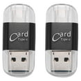 thumbnail image 1 of 2X Lector de Tarjetas Aluminio Usb Type C Otg Adaptador de Lector de Tarjeta de Memoria Externa -Sd / Tf para Computadora Teléfono MóVil (Negro), 1 of 8