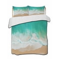 thumbnail image 2 of Teal Coastal Queen Size Down Alternative Comforter, Lightweight Comforter Quilt Bedding Set with Pillow Shams Summer Beach Seaside Ocean Nautical All Seasons Bed Comforter Duvet Insert 90"x96", 2 of 7