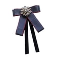 thumbnail image 3 of Broche de cinta de lazo Broche Decoración de corbata del cuello para mujeres Pon elegante Pin de la camisa Bownot Camiseta para blusa de uniforme Marina de, 3 of 8