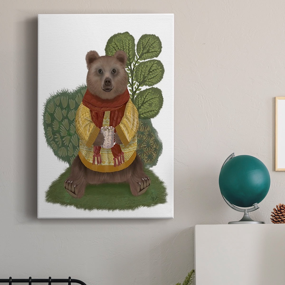 Hot Chocolate Bear Premium Gallery Wrapped Canvas - Ready to Hang