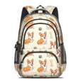 thumbnail image 2 of Corgi and Bone Beige Pattern Backpack for School, Cute School Bag with Adjustable Shoulder Straps and Padded Back, 16.9"x12.6"x5.9", 2 of 5
