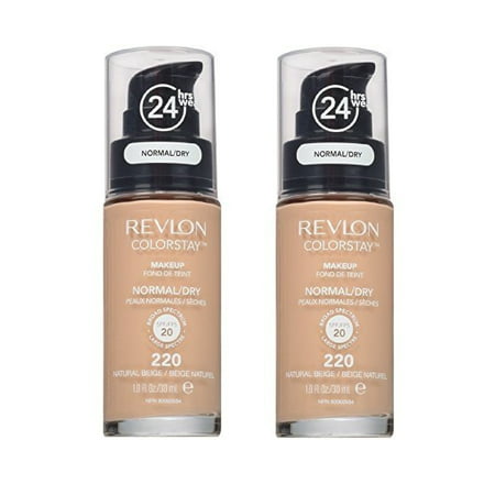 Revlon Colorstay Makeup Foundation for Normal To Dry Skin, #220 Natural Beige (Pack of