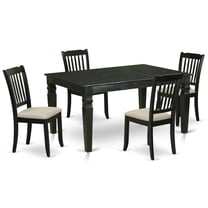 East West Furniture Dining Room Set Black, WEDA5-BLK-C