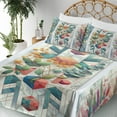 thumbnail image 3 of Ambesonne Eucalyptus Leaves Fitted & Top Sheet Set with Sham, Leaf Geometrics, Teal Multicolor, 3 of 5