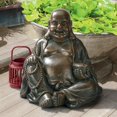 thumbnail image 1 of Design Toscano AL38249 Laughing Buddha Happy Hotei Asian Garden Statue, Verdigris, 1 of 1