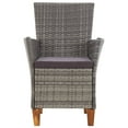 thumbnail image 3 of vidaXL Patio Chairs 2 pcs with Cushions Poly Rattan Gray, 3 of 6
