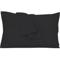 thumbnail image 2 of Royale Linens King Pillowcase Set of 2 - Bed Pillow Cover - 20" x 40" -Black Pillowcases - 1800 Brushed Microfiber, Wrinkle & Fade Resistant - Soft & Cozy- King Size Pillow Case (King, Black) Black King Pillow Case, 2 of 9