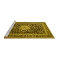 thumbnail image 2 of Ahgly Company Machine Washable Indoor Rectangle Medallion Yellow Traditional Area Rugs, 2' x 3', 2 of 4