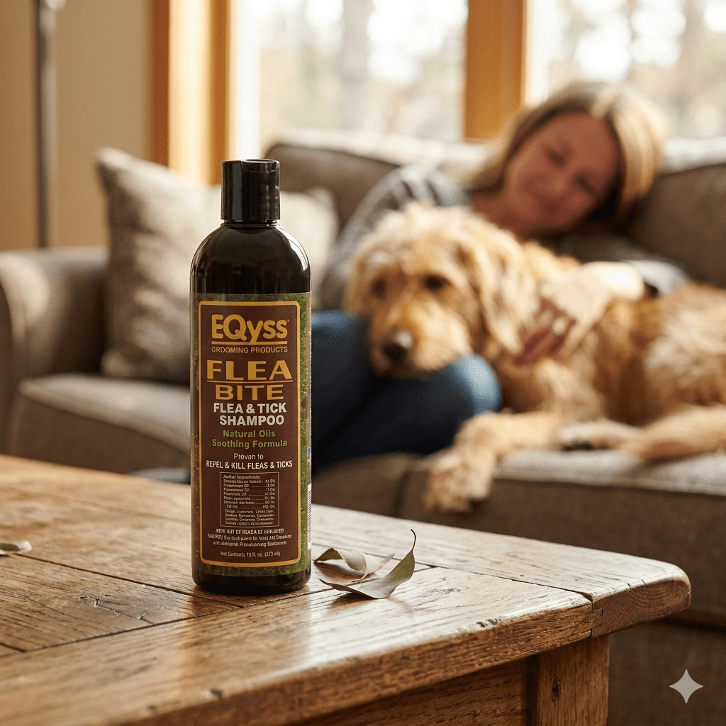 EQyss Flea Bite Shampoo 16 oz. Natural Oils pH Balanced Flea & Tick Dogs Cats