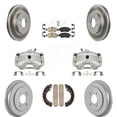 thumbnail image 1 of Transit Auto Front Rear Disc Brake Caliper Coated Rotors Drums Ceramic Pads Kit (8Pc) for Car Honda Civic with 4 Lug Wheels KCG-101368N, 1 of 11