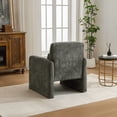 thumbnail image 5 of Pawverly Contemporary Accent Armchair, Soft Boucle Sherpa Upholstered Leisure Chair with Arms and Waist Pillow, Modern Single Sofa Chair for Living Room, Bedroom, Apartment or Office, Cozy Green, 5 of 9