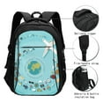 thumbnail image 2 of Ratiio Travelling on Airplane Print Travel Laptop Backpack,Slim Sturdy Laptops Backpack with USB Charging Port, Water Resistant College School Computer Bag, 2 of 5