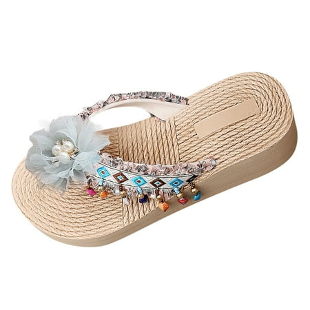 

Sandals Women Flip Flops For Women Women Wedge Slippers Flip Flops Are Good At Talking About Slippers Flower Flip Flops Are Fashionable Thick Soles Are Worn Outside Beach Sandals For Women Dressy Summ