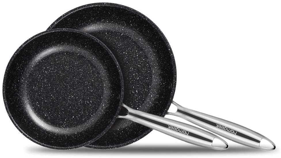 Skillets with Heat-resistant Ergonomic Handle Non Stick Frying Pans PFOA Free Homgeek Frying Pan 9.5 Inches and 11 Inches 8 Inches 