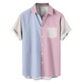 thumbnail image 3 of UVEASISHA Men Button Down Shirt,Mens Bowling Shirts Summer Short Sleeve Colorblock Shirts Casual Loose Aloha Shirt 2024 Beach Vacations Tropical Shirts Prime Deals Clearance, 3 of 8