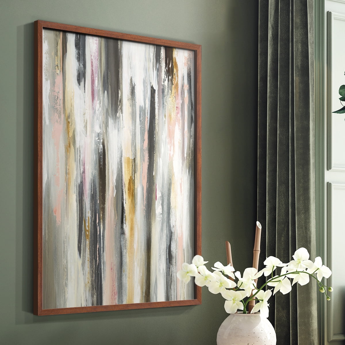 Color Ripple II Framed Print in Brown Solid Wood Framed Print No Nail Hanging