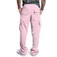 thumbnail image 6 of Men Cargo Sweatpants Elastic Drawstring Waist Loose Fit Casual Jogger Pants Multi Pockets Soft Athletic Outdoor Workout Trousers S, 6 of 8