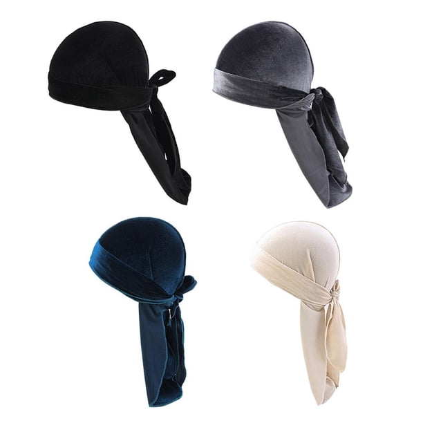 4x Sombrero de bandana de elegante para hombre Sombrero de cola larga Gorros de quimio Beanie