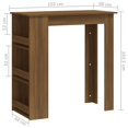 thumbnail image 5 of vidaXL Table de Bar avec Étagère de Rangement Chêne Brun 102x50x103,5 cm Bois Reconstitué, 5 of 5